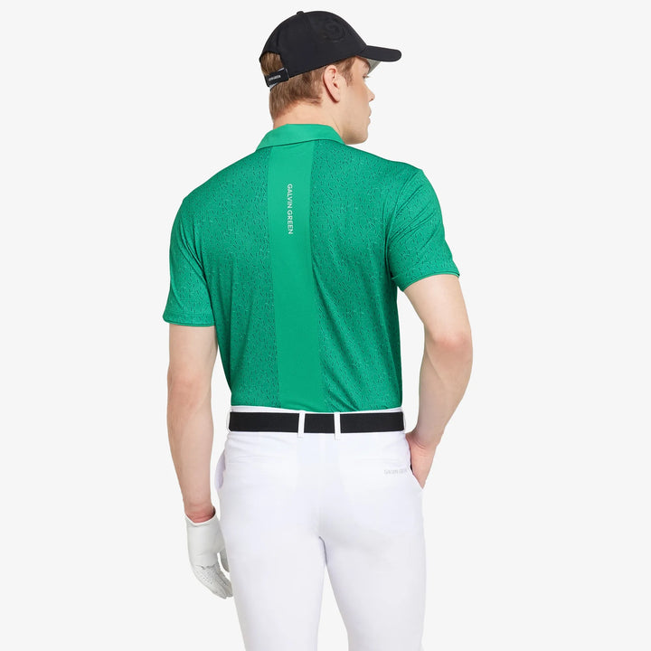 Milton is a Breathable short sleeve golf shirt for Men in the color Golf Green/White(5)