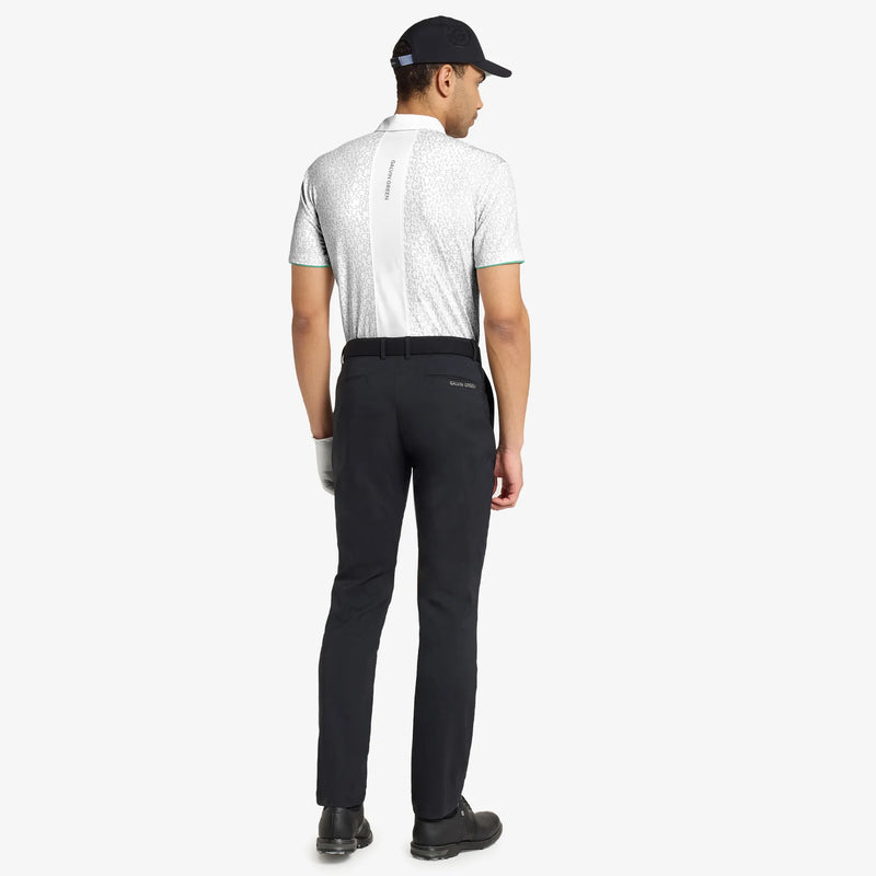 Milton is a Breathable short sleeve golf shirt for Men in the color White/Golf Green(6)