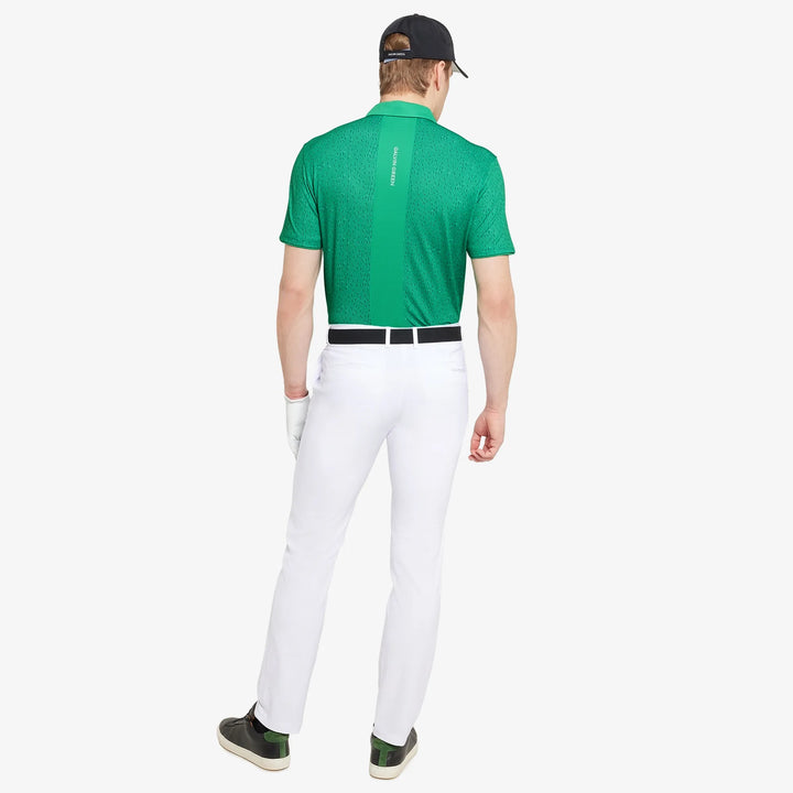 Milton is a Breathable short sleeve golf shirt for Men in the color Golf Green/White(7)