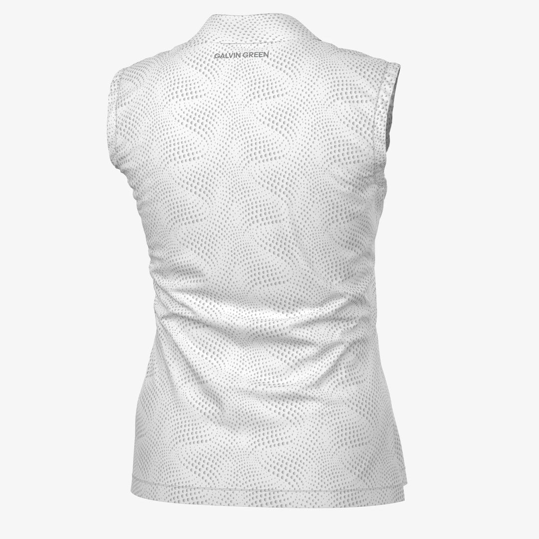 Minnie is a Breathable Sleeveless Golf Shirt for Women in the color White/Cool Grey(2)