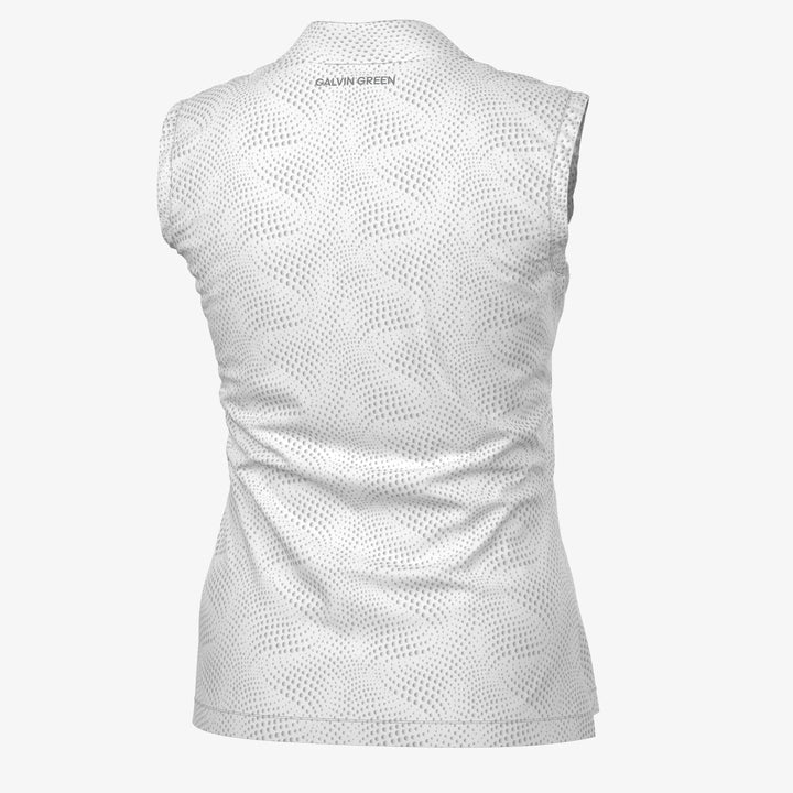 Minnie is a Breathable Sleeveless Golf Shirt for Women in the color White/Cool Grey(2)