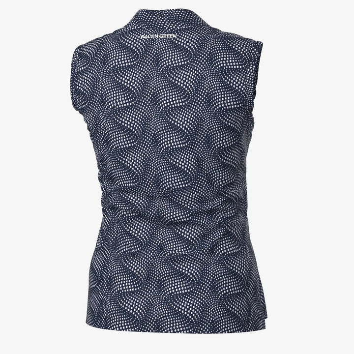 Minnie is a Breathable Sleeveless Golf Shirt for Women in the color Navy/White(7)