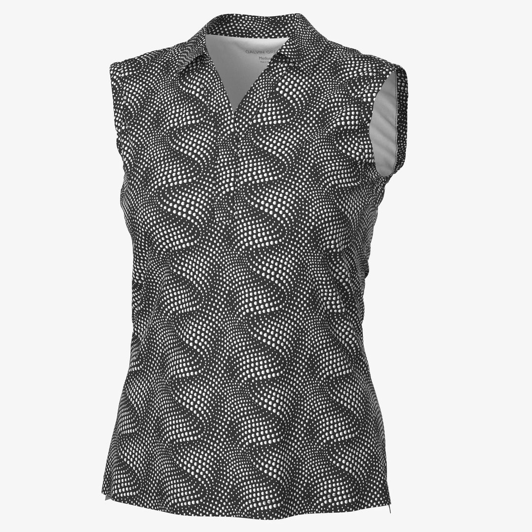 Minnie is a Breathable Sleeveless Golf Shirt for Women in the color Black/White(0)