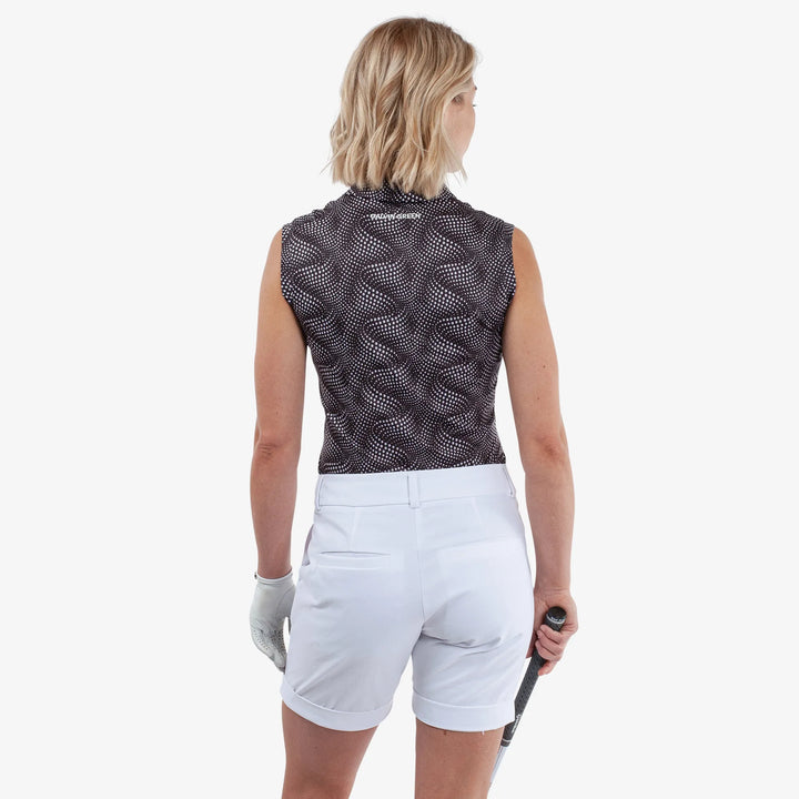 Minnie is a Breathable Sleeveless Golf Shirt for Women in the color Black/White(4)