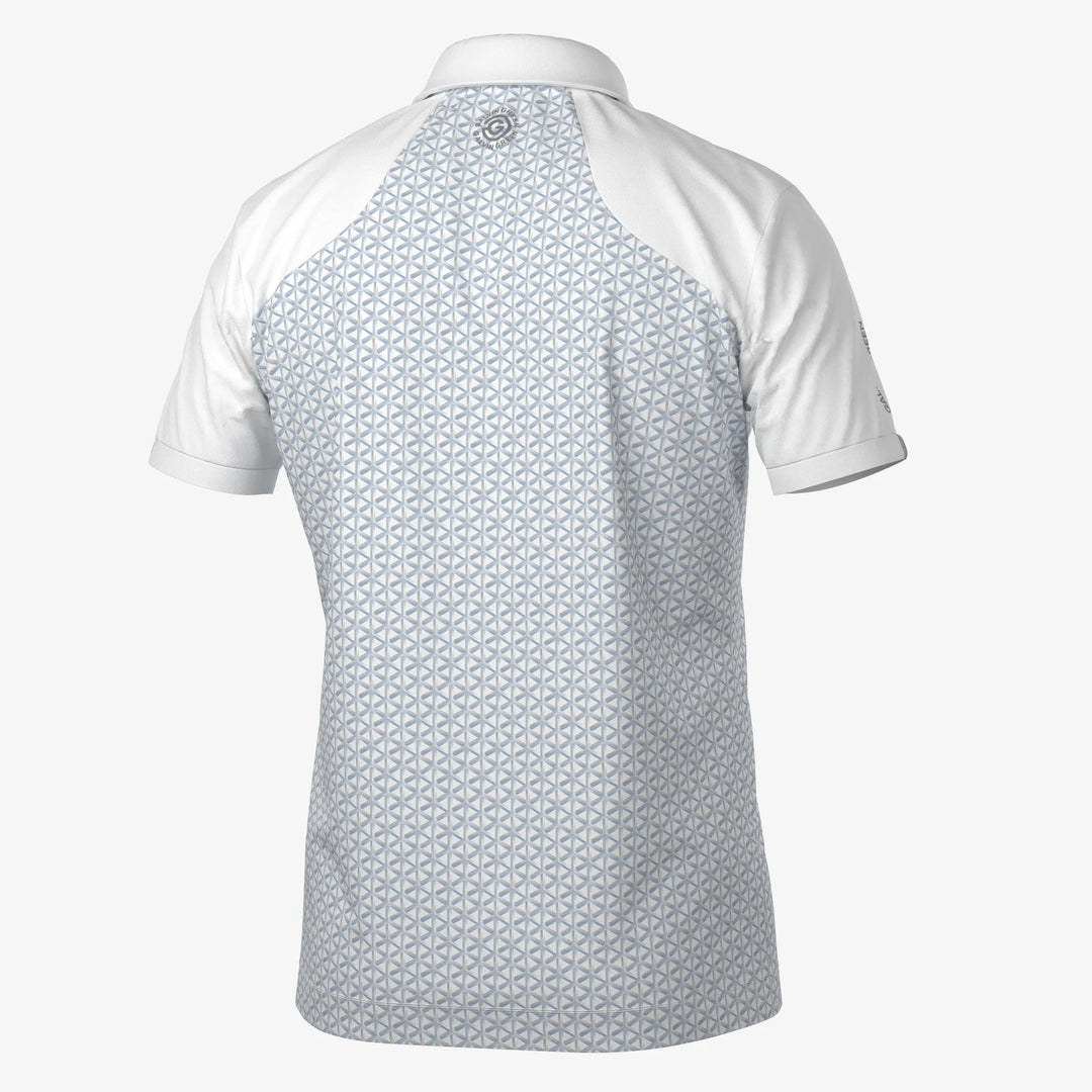 Mio is a Breathable short sleeve golf shirt for Men in the color Cool Grey/White(7)