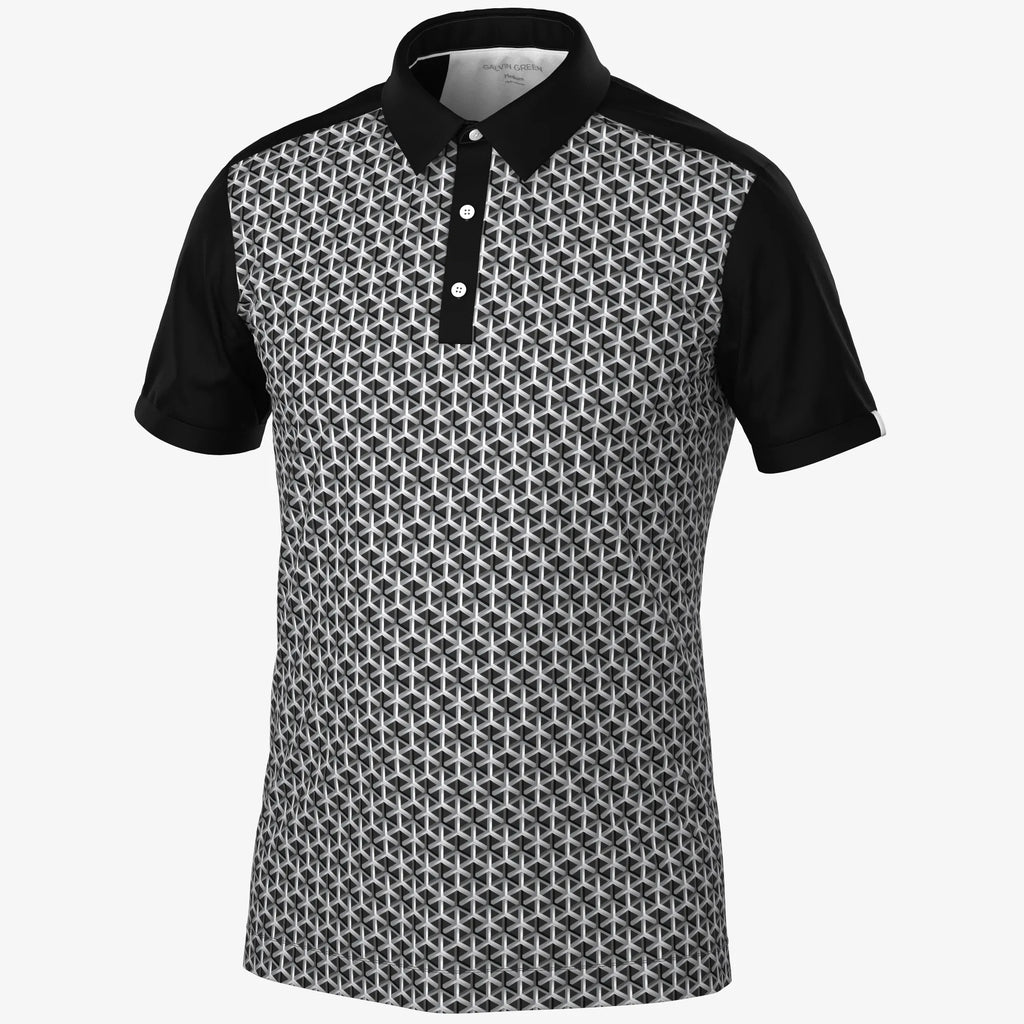 Mio Breathable short sleeve golf shirt Sharkskin/Black – Galvin Green
