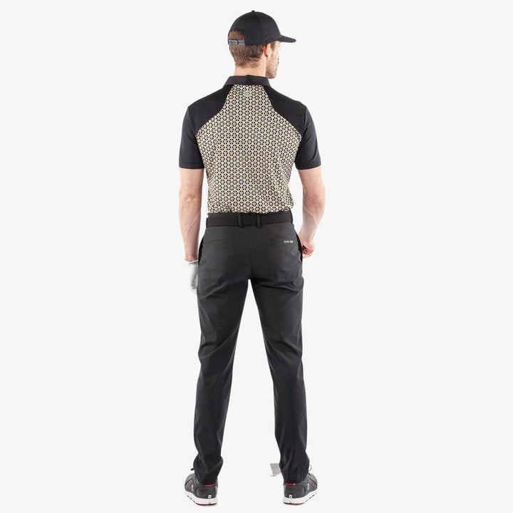 Mio is a Breathable short sleeve golf shirt for Men in the color Sunny Lime/Black(6)