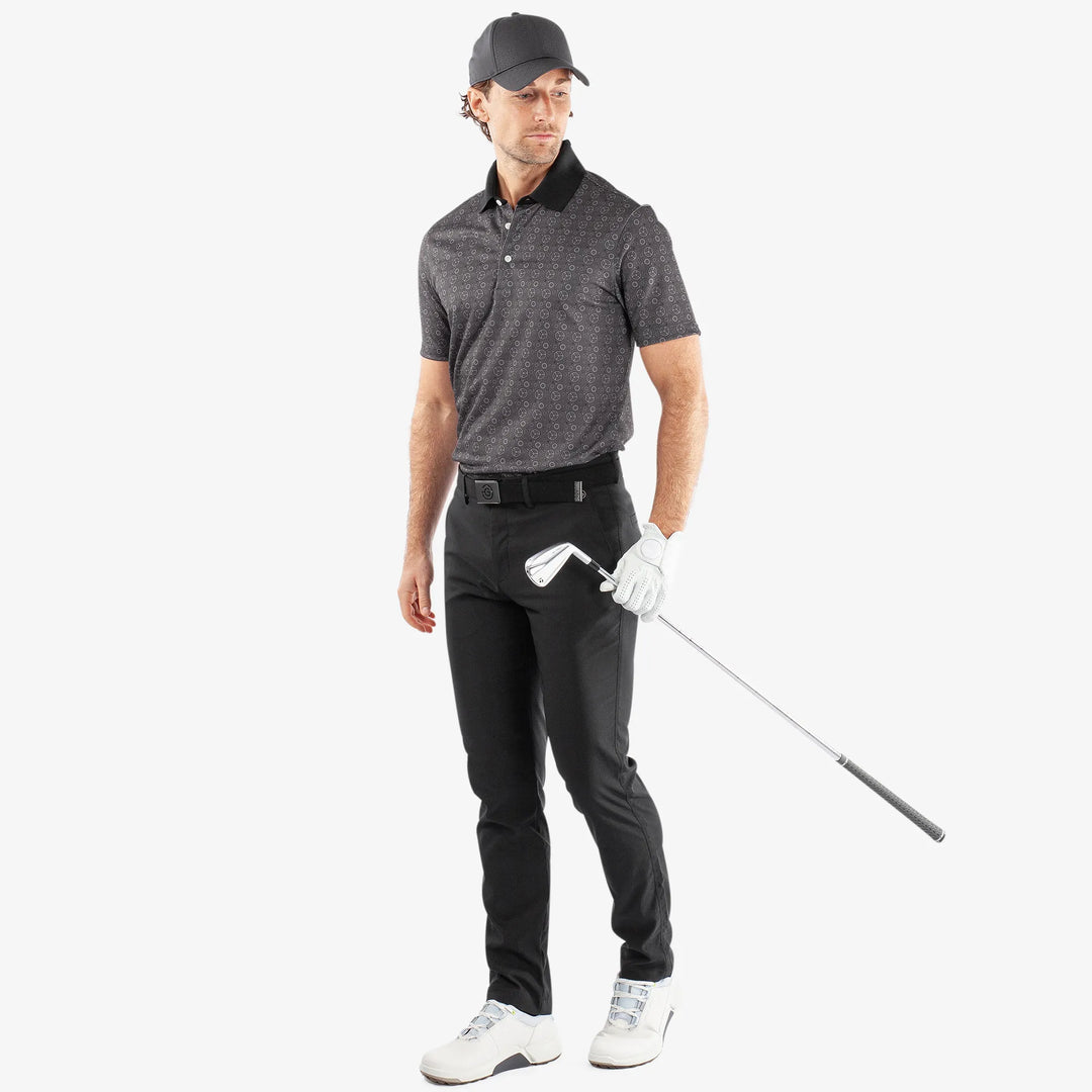 Miracle is a Breathable short sleeve golf shirt for Men in the color Sharkskin/Black(2)