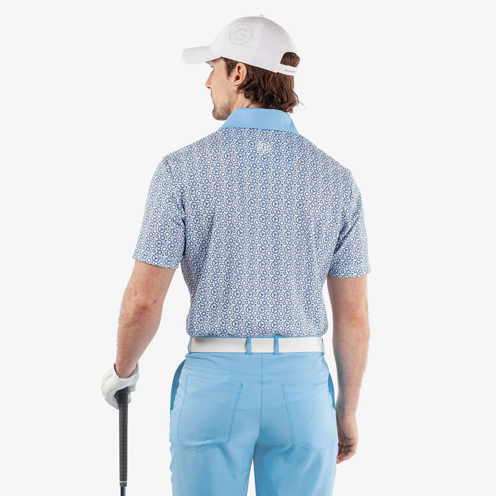 Miracle is a Breathable short sleeve golf shirt for Men in the color Alaskan Blue/White(4)