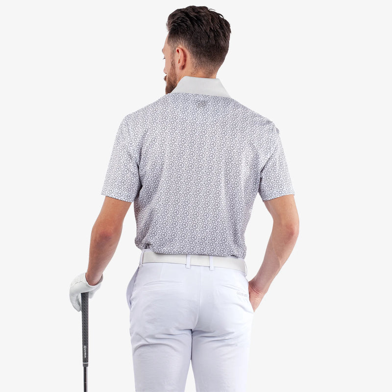 Miracle is a Breathable short sleeve golf shirt for Men in the color White/Cool Grey(4)