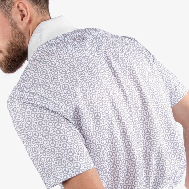 Miracle is a Breathable short sleeve golf shirt for Men in the color White/Cool Grey(5)