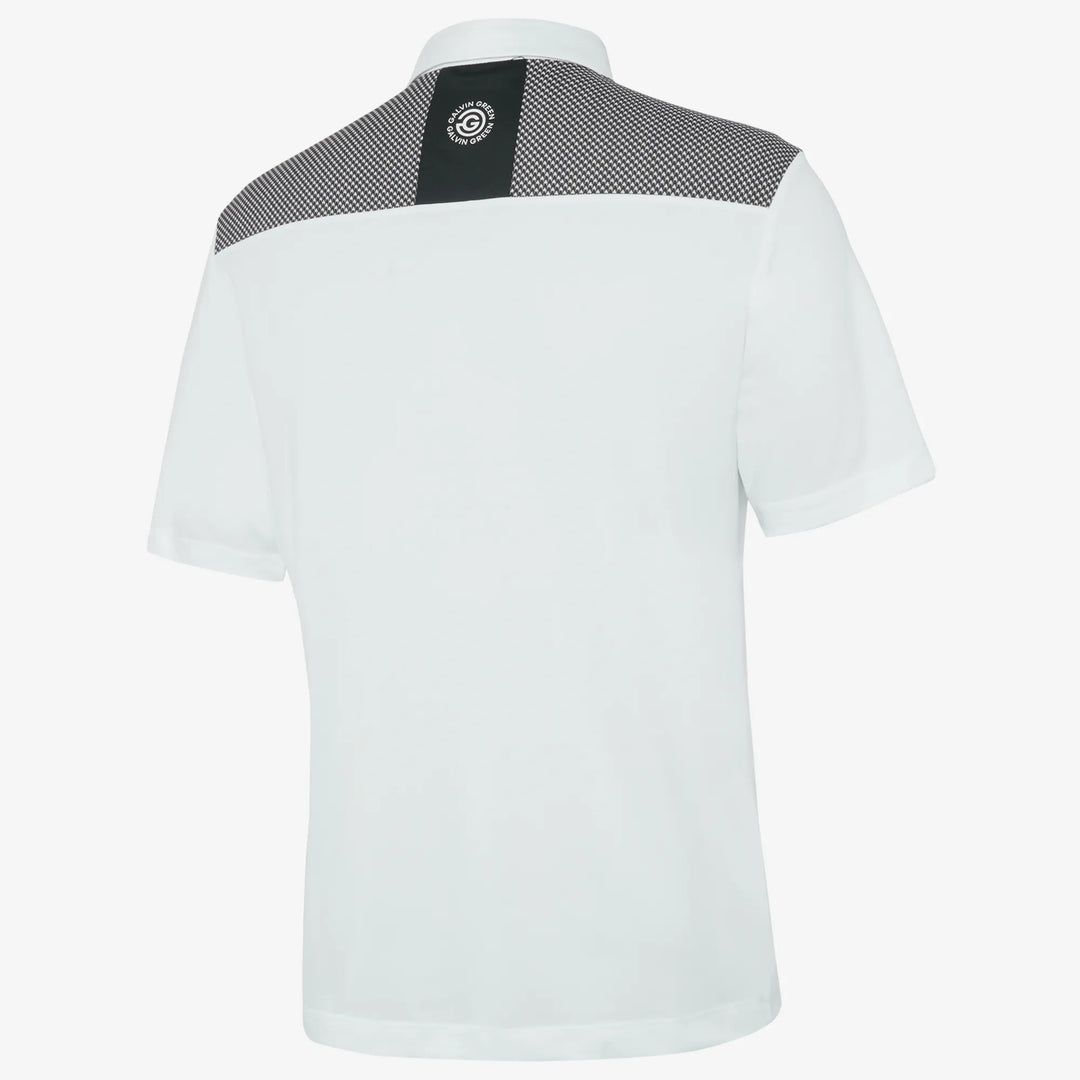 Miran is a Breathable short sleeve golf shirt for Men in the color White/Black(7)