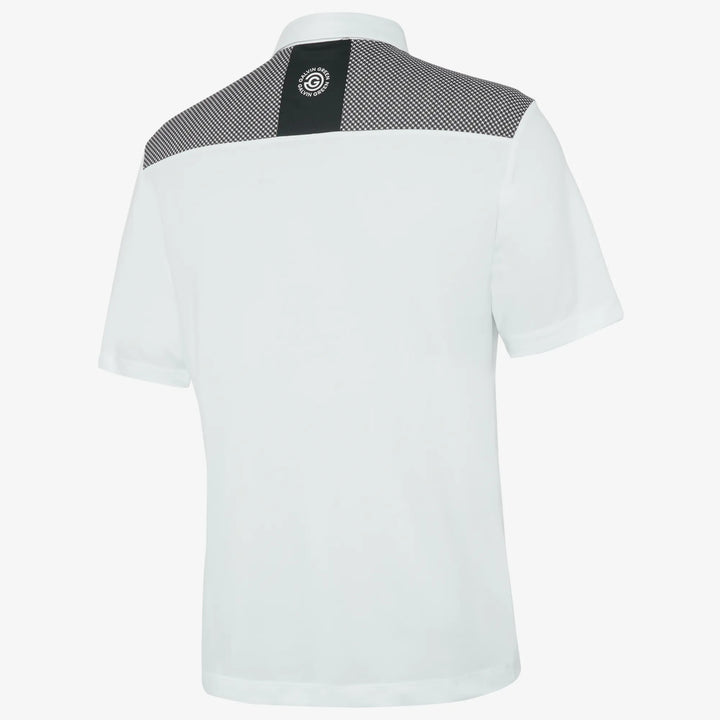 Miran is a Breathable short sleeve golf shirt for Men in the color White/Black(7)