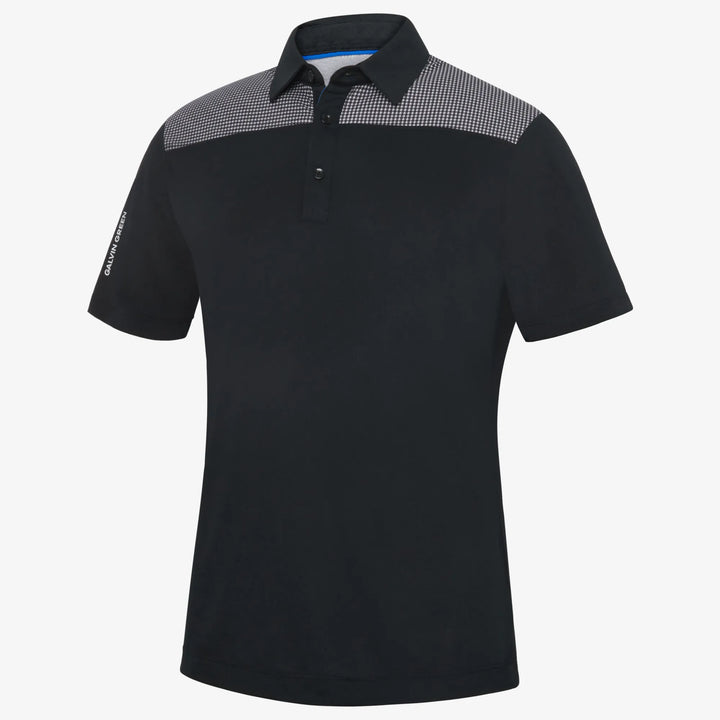 Miran is a Breathable short sleeve golf shirt for Men in the color Black/Royal Blue(0)