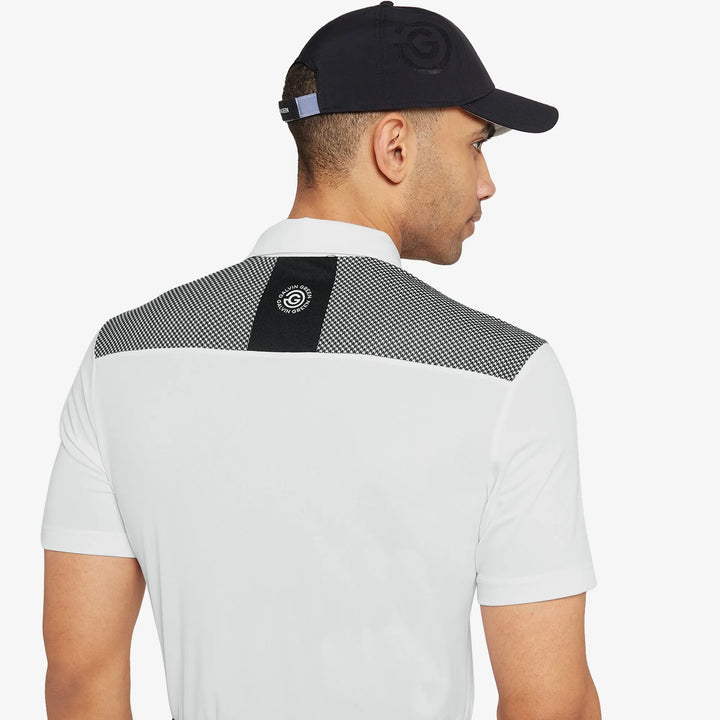 Miran is a Breathable short sleeve golf shirt for Men in the color White/Black(5)
