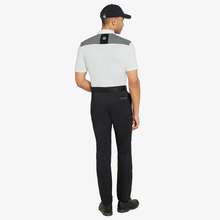 Miran is a Breathable short sleeve golf shirt for Men in the color White/Black(6)