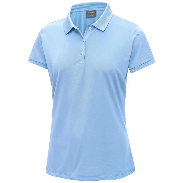Mireya is a Breathable short sleeve golf shirt for Women in the color Blue Bell(0)