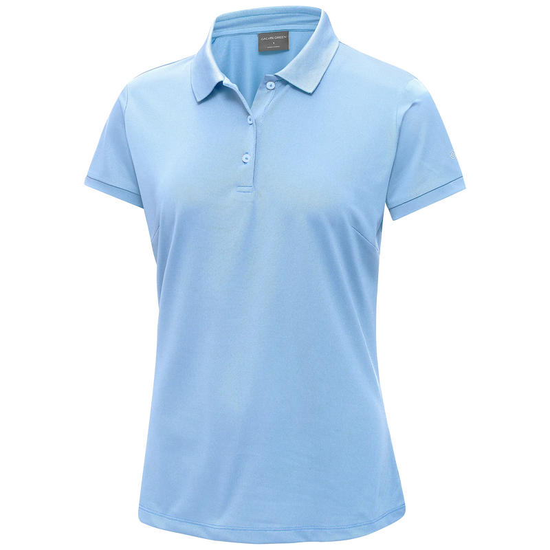 Mireya is a Breathable short sleeve golf shirt for Women in the color Blue Bell(1)
