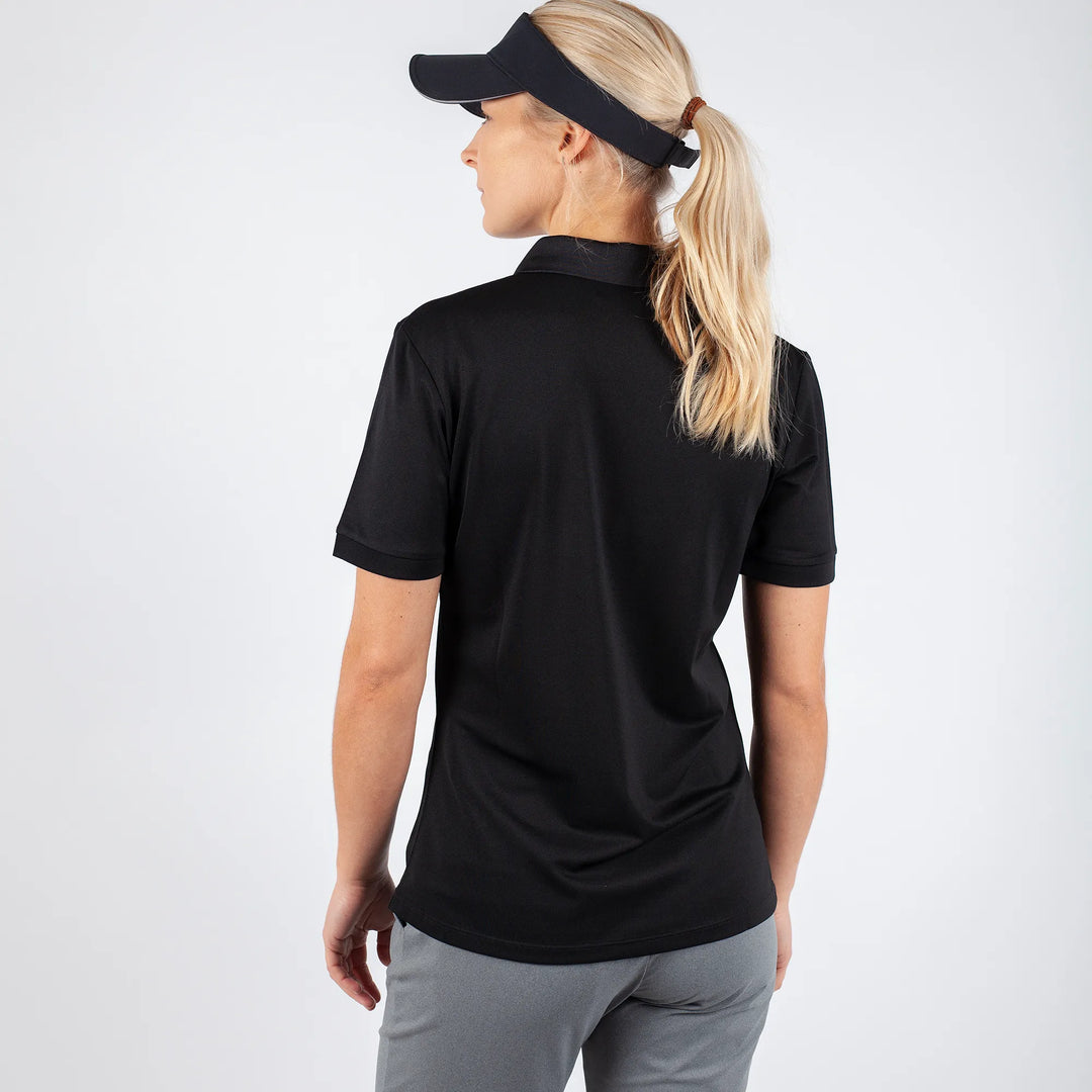 Mireya is a Breathable short sleeve golf shirt for Women in the color Black(3)