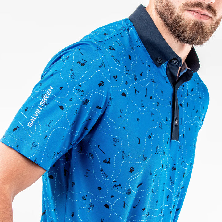 Miro is a Breathable short sleeve shirt for Men in the color Blue Bell(3)