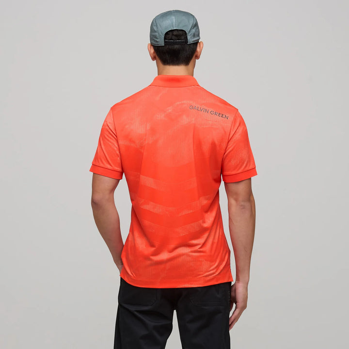 Mirza is a Breathable short sleeve golf shirt for Men in the color Orange(4)