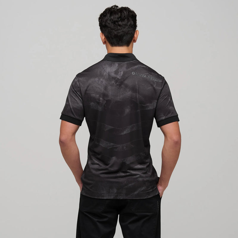 Mirza is a Breathable short sleeve golf shirt for Men in the color Black(4)