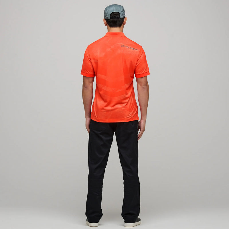 Mirza is a Breathable short sleeve golf shirt for Men in the color Orange(6)