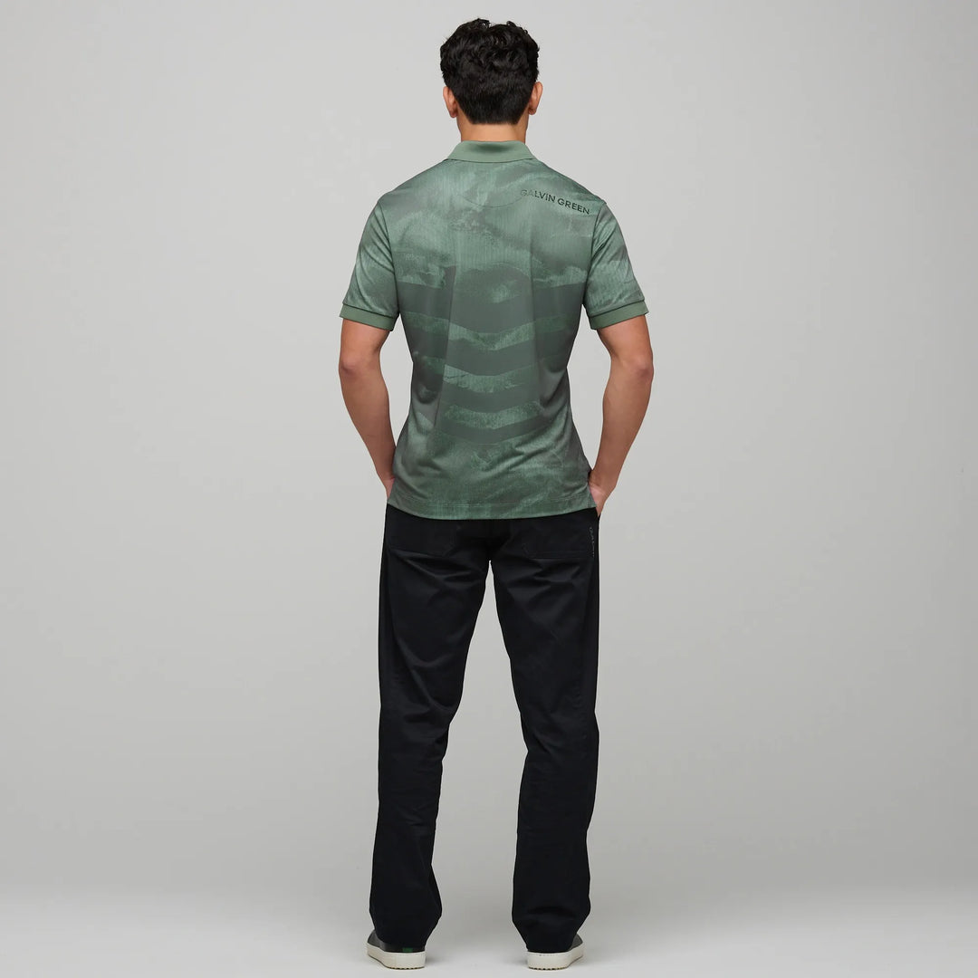 Mirza is a Breathable short sleeve golf shirt for Men in the color Duck Green(6)