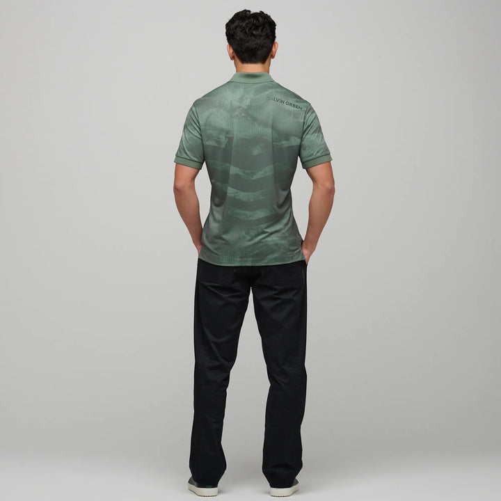 Mirza is a Breathable short sleeve golf shirt for Men in the color Duck Green(6)