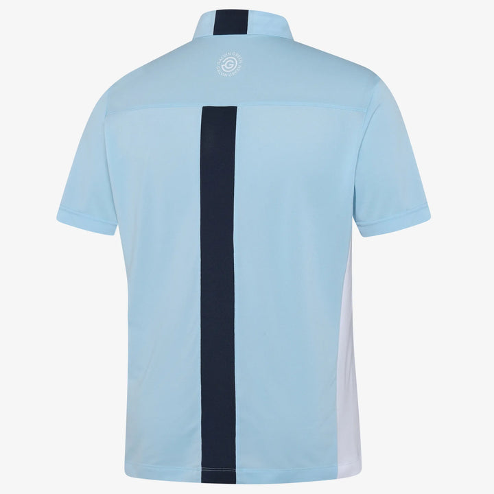 Mitchell is a Breathable short sleeve golf shirt for Men in the color Crystal Blue/White/Navy(1)