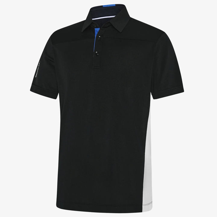 Mitchell is a Breathable short sleeve golf shirt for Men in the color Black/White/Royal Blue(0)