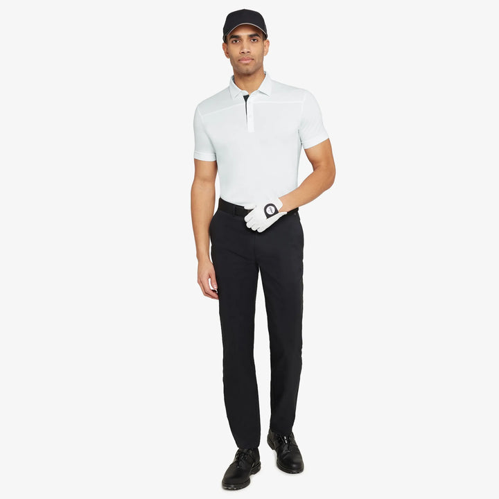 Mitchell is a Breathable short sleeve golf shirt for Men in the color White/Black/Cool Grey(2)