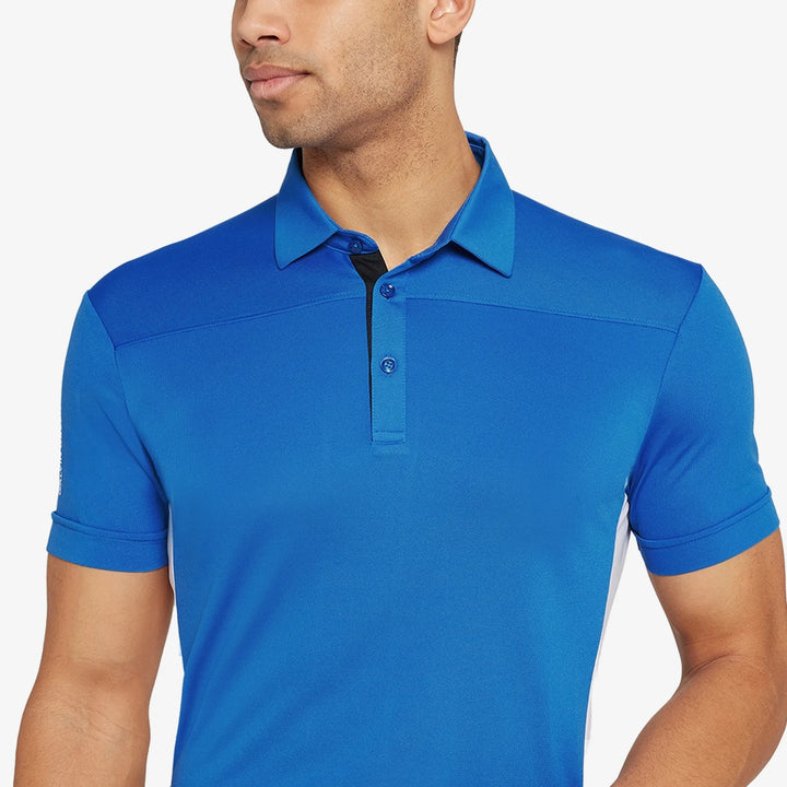 Mitchell is a Breathable short sleeve golf shirt for Men in the color Royal Blue/White/Black(3)