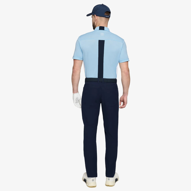 Mitchell is a Breathable short sleeve golf shirt for Men in the color Crystal Blue/White/Navy(5)