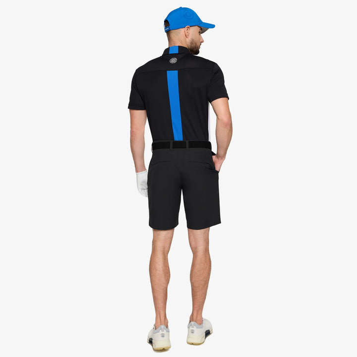 Mitchell is a Breathable short sleeve golf shirt for Men in the color Black/White/Royal Blue(5)