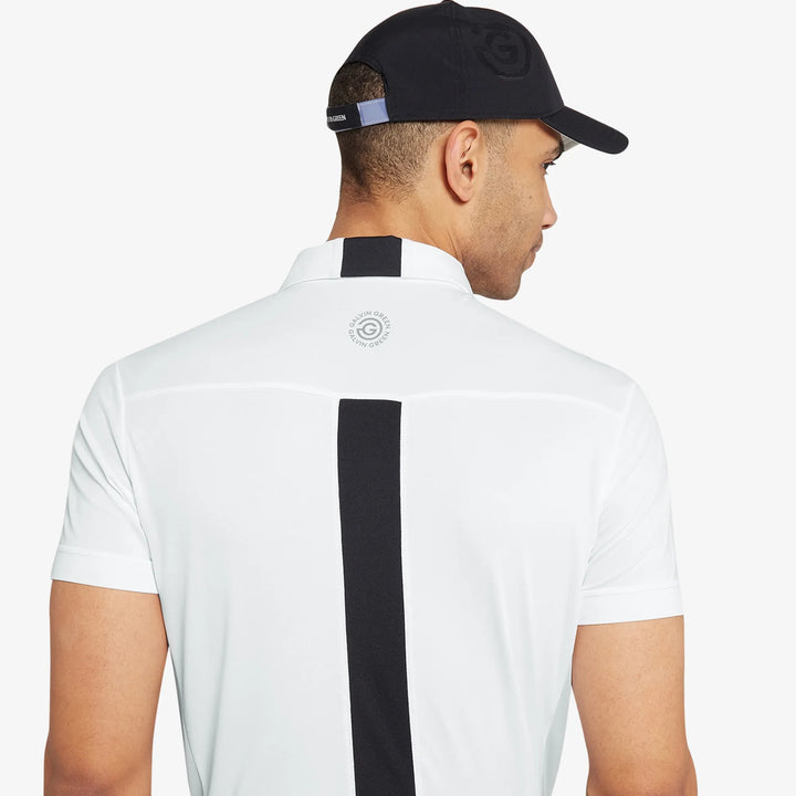 Mitchell is a Breathable short sleeve golf shirt for Men in the color White/Black/Cool Grey(5)