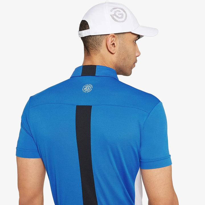 Mitchell is a Breathable short sleeve golf shirt for Men in the color Royal Blue/White/Black(5)