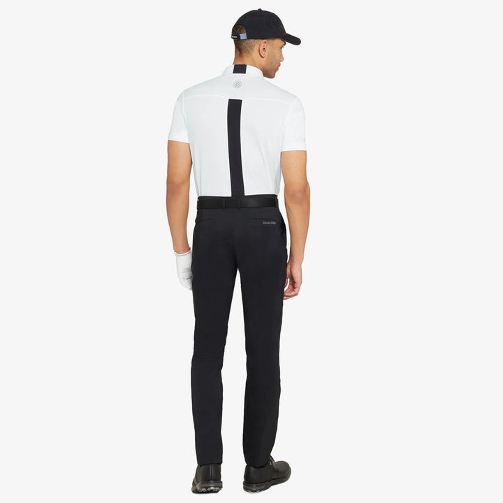 Mitchell is a Breathable short sleeve golf shirt for Men in the color White/Black/Cool Grey(6)