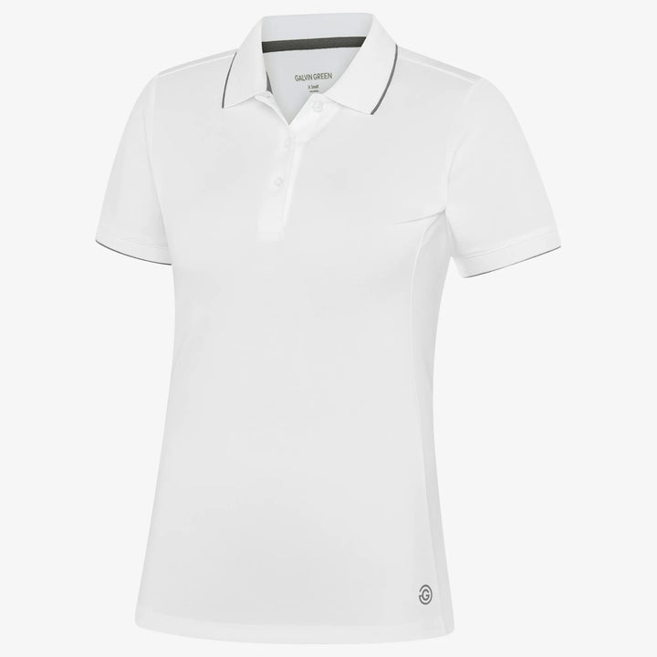 Molly is a Breathable short sleeve golf shirt for Women in the color White(0)