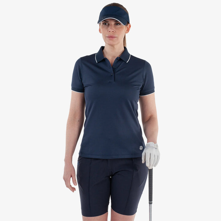 Molly is a Breathable short sleeve golf shirt for Women in the color Navy(1)