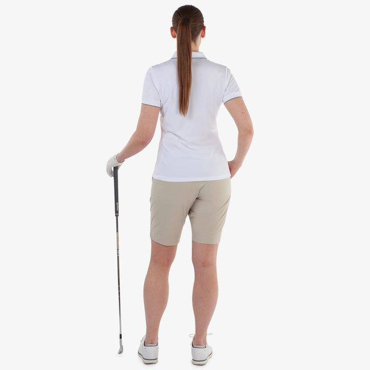 Molly is a Breathable short sleeve golf shirt for Women in the color White(5)