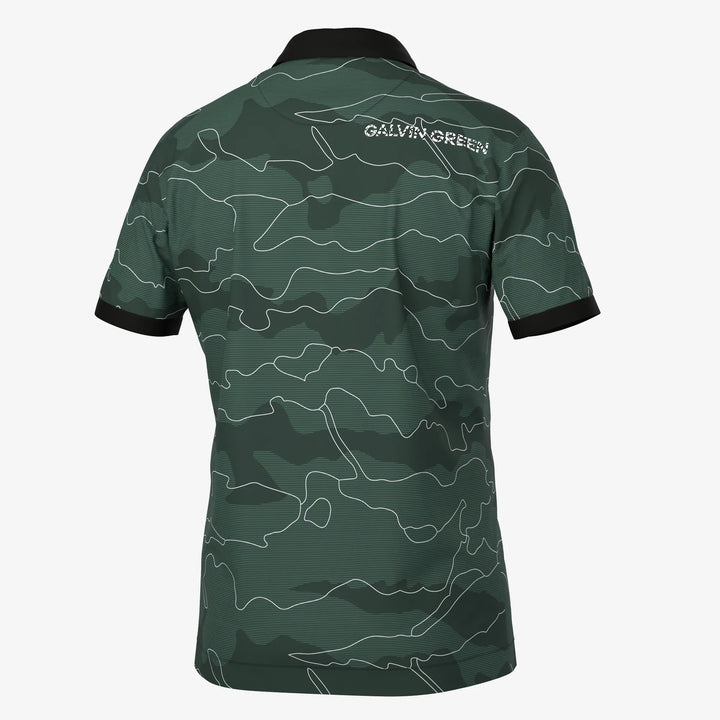 Monroe is a Breathable short sleeve golf shirt for Men in the color Deep Forest(7)