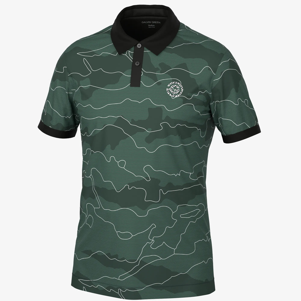 Monroe is a Breathable short sleeve golf shirt for Men in the color Deep Forest(0)