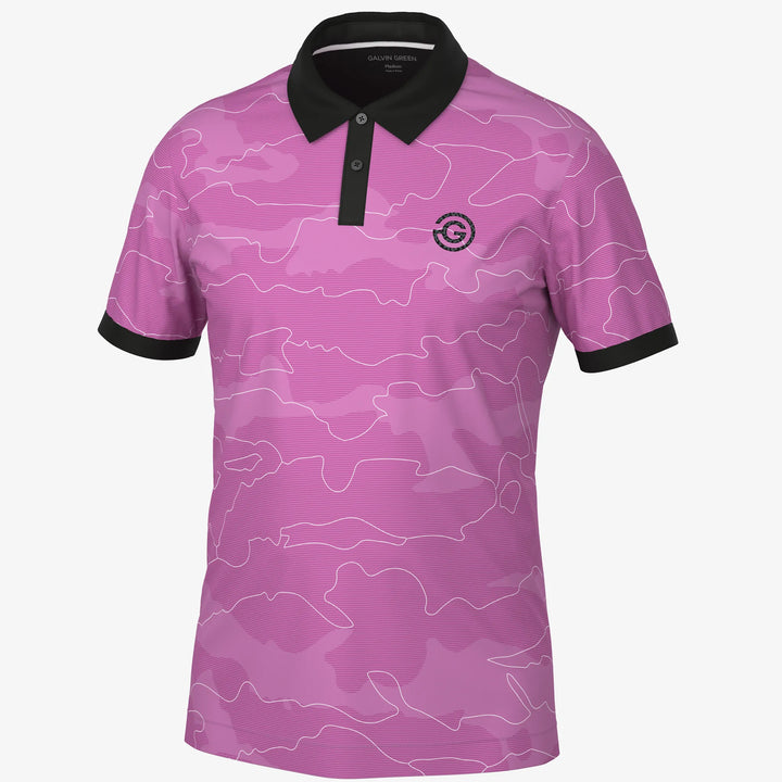 Monroe is a Breathable short sleeve golf shirt for Men in the color Super Pink(0)