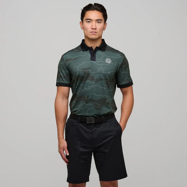 Monroe is a Breathable short sleeve golf shirt for Men in the color Deep Forest(1)
