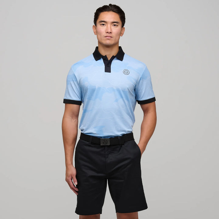 Monroe is a Breathable short sleeve golf shirt for Men in the color Alaskan Blue(1)
