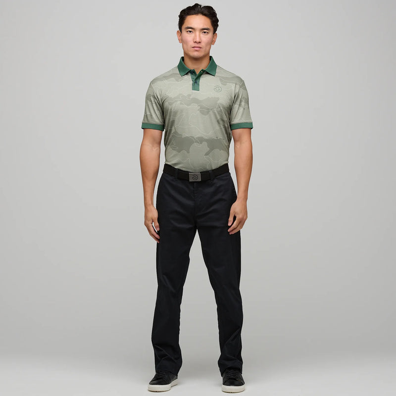 Monroe is a Breathable short sleeve golf shirt for Men in the color Abbey Stone(2)