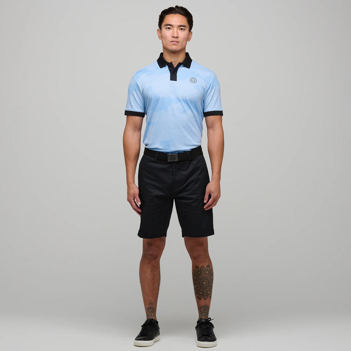 Monroe is a Breathable short sleeve golf shirt for Men in the color Alaskan Blue(2)