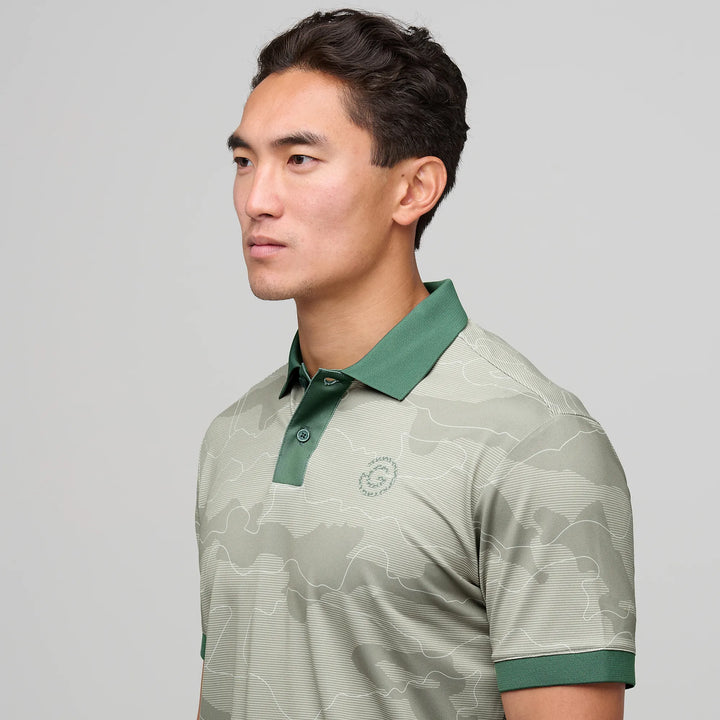 Monroe is a Breathable short sleeve golf shirt for Men in the color Abbey Stone(3)