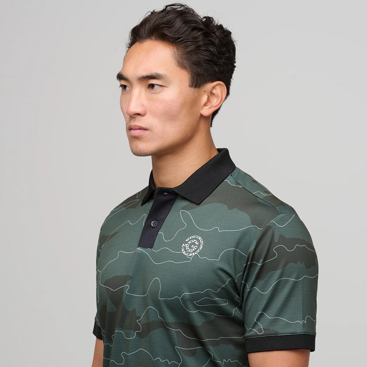 Monroe is a Breathable short sleeve golf shirt for Men in the color Deep Forest(3)